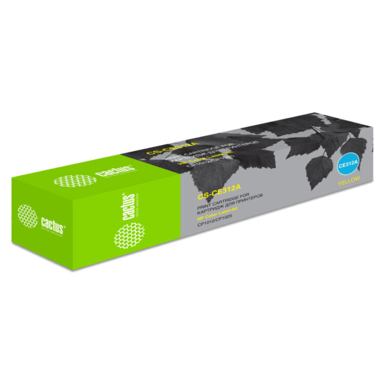 Картридж лазерный CACTUS (CS-CE312A) для HP ColorLaserJet CP1025/CP1025NW, желтый, ресурс 1000 страниц, 362068