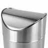 Урна настольная 1,2 литра для мусора с качающейся крышкой, d 12х16,5 см, нержавеющая сталь, LAIMA, 601618, 601618