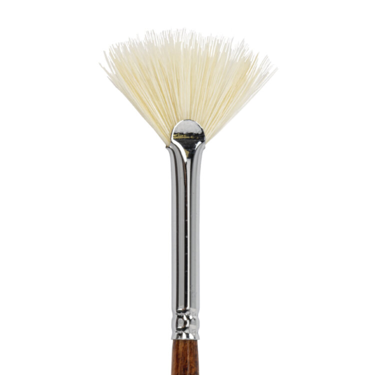 Кисть художественная профессиональная BRAUBERG ART CLASSIC, щетина, веерная, № 4, длинная ручка, 200743, 5 штук, 200743