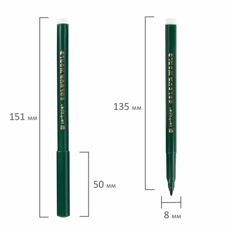Фломастеры 12 ЦВЕТОВ CENTROPEN "Colour World", круглые, смываемые, 7550/12TP, 7 7550 1284, 151167