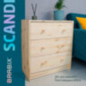 Комод деревянный, сосна, BRABIX "Scandi Wood SC-001" РАСТ, 620х300х700 мм, 3 ящика, 641890, 008.02.35, 641890