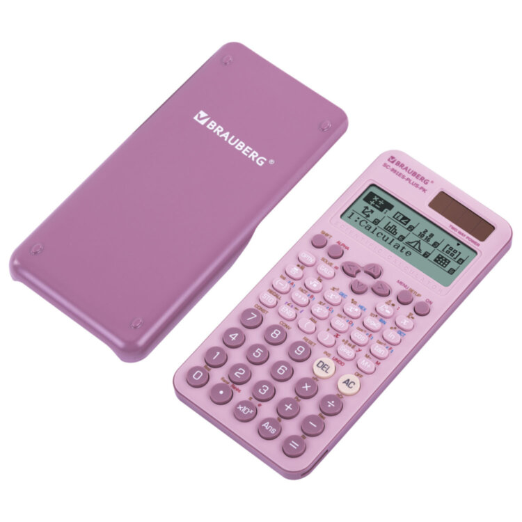Калькулятор инженерный BRAUBERG SC-991ES-PLUS-PK (164х80 мм), 552 функции, 10+2 разряда, РОЗОВЫЙ, 272654, 272654