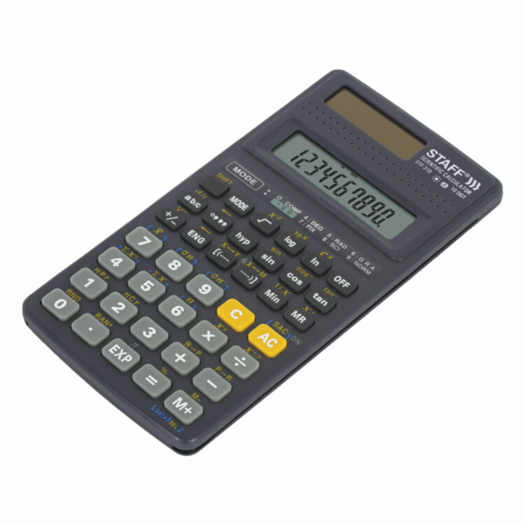 Калькулятор инженерный STAFF STF-310 (142х78 мм), 139 функций, 10+2 разрядов, двойное питание, 250279, 250279