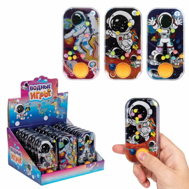Водный тетрис мячики "Космос", 11,5х6х2 см, АССОРТИ 3 вида, дисплей, 1TOY, Т24407, 24 штук, 665630