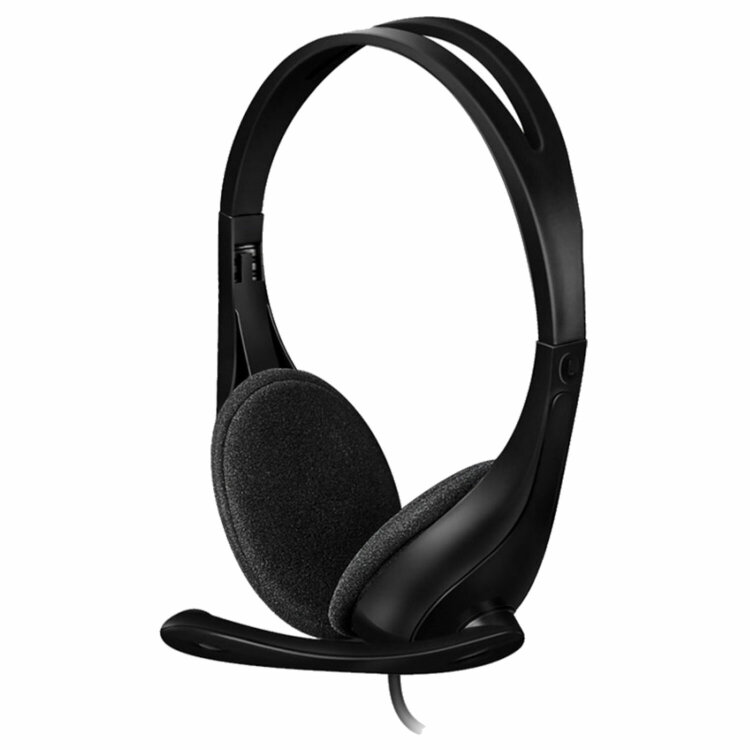 Наушники с микрофоном (гарнитура) A4TECH HU-9, проводные, 1.8 м, USB, черные, 1530266, 513932