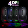 Мышь проводная SONNEN I3, пластик, 6 кнопок, 800-3200 dpi, LED-подсветка, черная, 513523, 513523