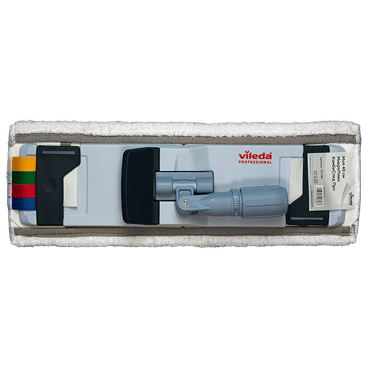 Насадка МОП плоская 40 см, VILEDA PROFESSIONAL "МикроПлюс Комби", уши (ТИП УВ) микрофибра / скраб, 167298, 703640