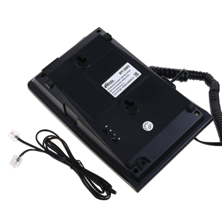 Телефон RITMIX RT-330 black, быстрый набор 3 номеров, мелодия удержания, черный, 15118350, 262837