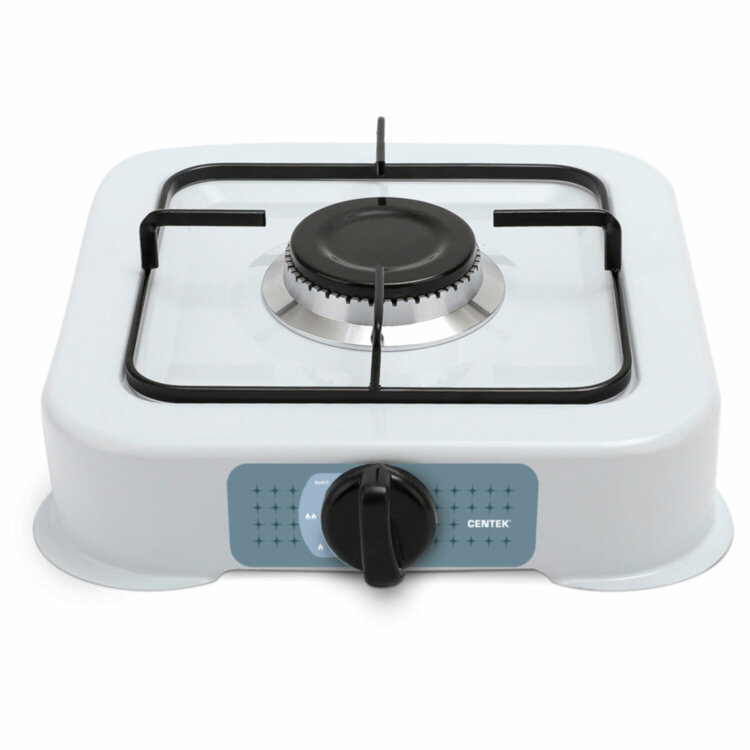 Настольная газовая плита CENTEK CT-1520, 1 конфорка, сменная форсунка (баллон/магистраль), белая, 457586