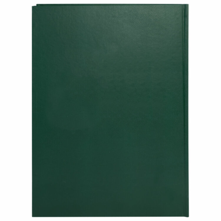 Книга учета 96 л., клетка, твердая, бумвинил, офсет, герб, А4 (200х290 мм), BRAUBERG, зеленая, 130277, 130277