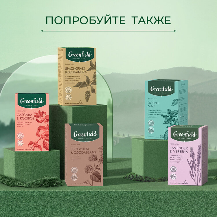 Чай GREENFIELD Natural Tisane "Matcha & Orange Leaf" зеленый, 20 пирамидок по 1,8 г, 1754-08, 623248