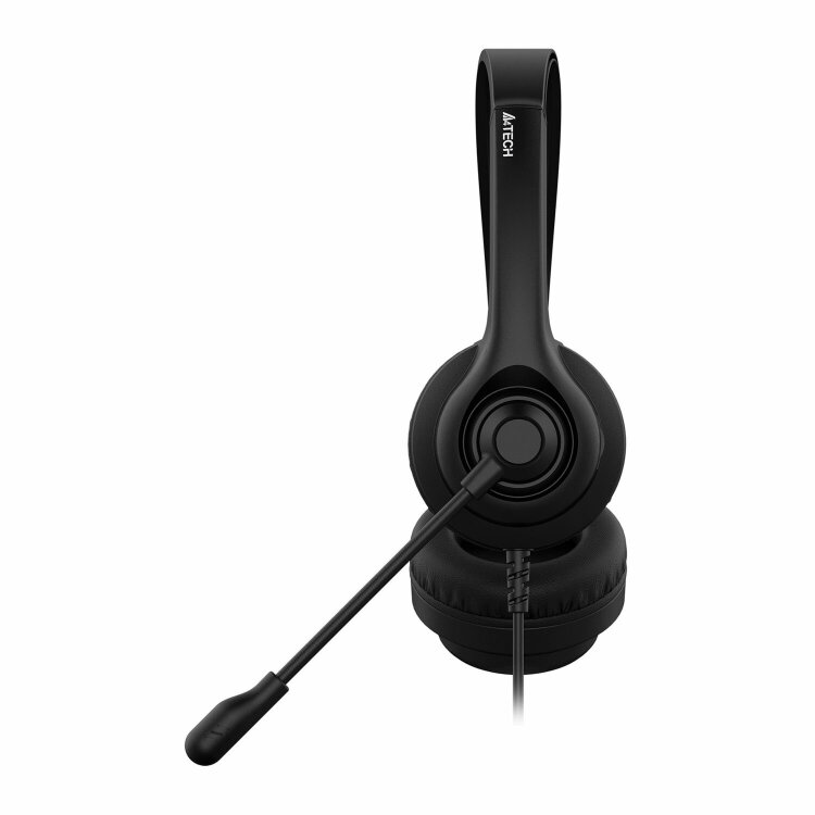 Наушники с микрофоном (гарнитура) A4TECH HU-8, проводные, 2 м, USB, черные, 1874958, 513934