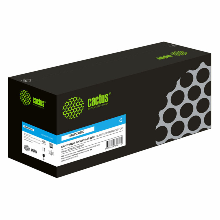 Картридж лазерный CACTUS (CS-MPC305EC) для Ricoh Aficio MPC305SP/C305SPF голубой, ресурс 4000 стр., 364263