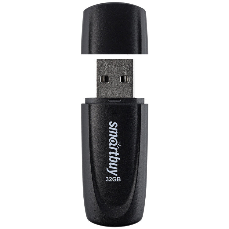 Флеш-диск 32 GB SMARTBUY Scout USB 2.0, черный, SB032GB2SCK, 513766