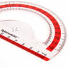 Транспортир 10 см BRAUBERG "FRESH ZONE", 180 градусов, пластик, прозрачный, красная шкала, 210760, 210760