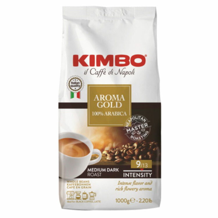 Кофе в зернах KIMBO "Aroma Gold" 1 кг, арабика 100%, ИТАЛИЯ, 621199