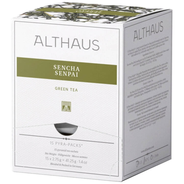 Чай ALTHAUS "Sencha Senpai" зеленый, 15 пирамидок по 2,75 г, ГЕРМАНИЯ, TALTHL-P00005, 622900