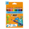 Карандаши цветные утолщенные BIC "Kids Evolution Triangle", 12 цветов, трехгранные, грифель 4 мм, 8297356, 82973511, 180344