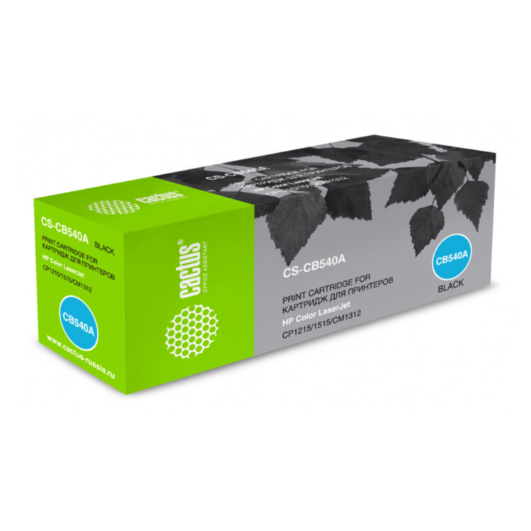 Картридж лазерный CACTUS (CS-CB540A) для HP CLJ CP1215/CP1515N/CM1312, черный, ресурс 2200 стр., 362051