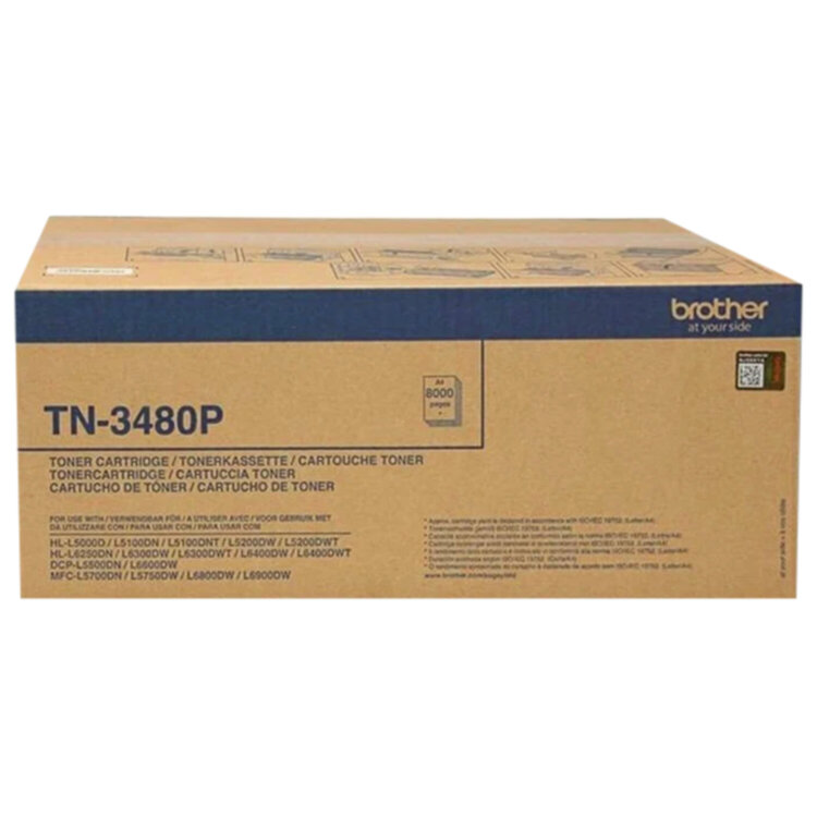 Картридж лазерный BROTHER (TN3480) HL-L5000D/5100DN/5200DW/6400DW\DCP-L6600, оригинальный, ресурс 8000 страниц, 362236