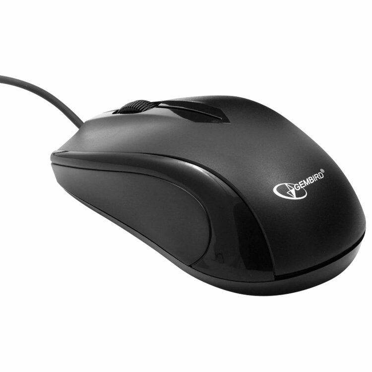 Мышь проводная GEMBIRD MUSOPTI9-905U, USB, 2 кнопки + 1 колесо-кнопка, оптическая, черная, 512008