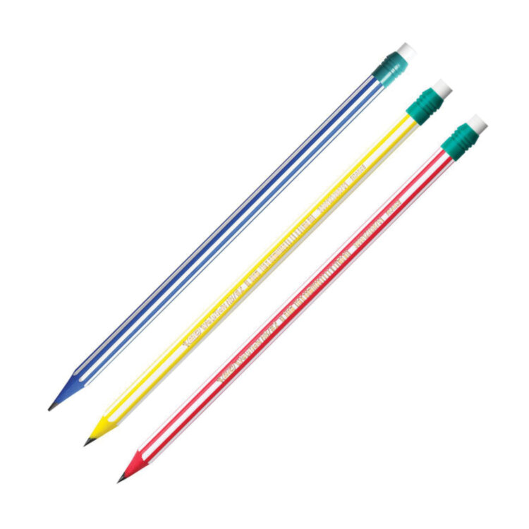 Карандаши чернографитные BIC Evolution "Stripes", НАБОР 3 шт., HB, с ластиком, блистер, 8902781, 181955