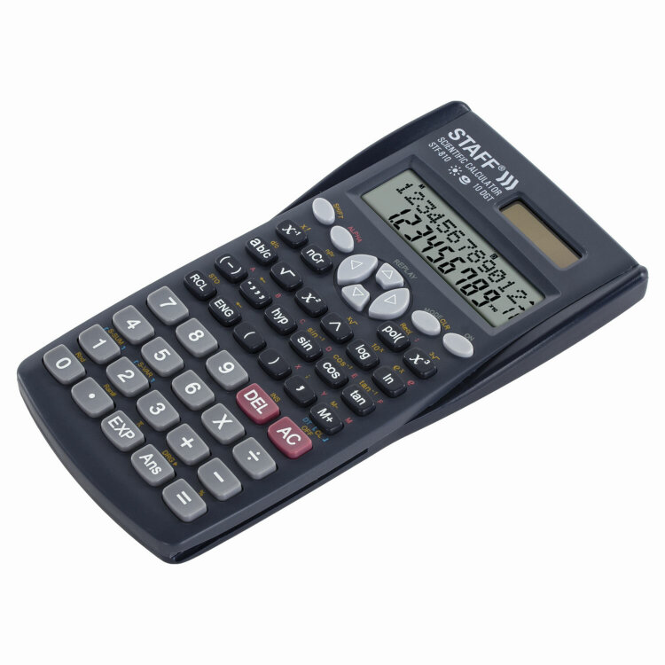 Калькулятор инженерный STAFF STF-810 (161х85 мм), 240 функций, 10+2 разрядов, двойное питание, 250280, 250280
