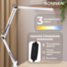 Настольная лампа-светильник SONNEN ST-001, струбцина, LED, 14 Вт, 3 режима цветовой температуры, металлический корпус, 70 см, 238498, 238498