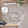 Настольная лампа-светильник SONNEN ST-001, струбцина, LED, 14 Вт, 3 режима цветовой температуры, металлический корпус, 70 см, 238498, 238498
