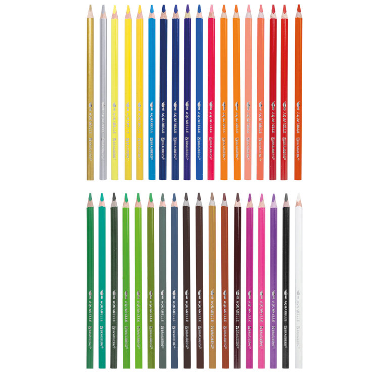 Карандаши цветные акварельные BRAUBERG PREMIUM AQUARELLE, 36 цветов, трехгранные, утолщенный грифель 4 мм, натуральное дерево, 181674, 181674