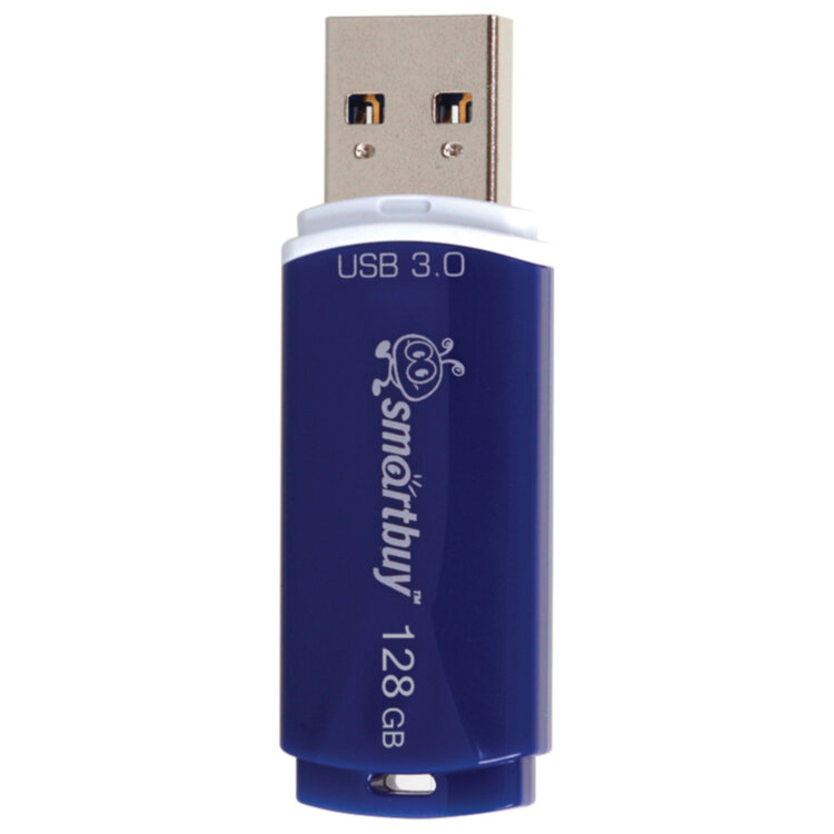 Флеш-диск 128 GB, SMARTBUY Crown, USB 3.0, синий, SB128GBCRW-Bl, 512791