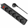 Сетевой фильтр DEFENDER ES, 5 розеток, 1,8 м, черный, 99484, 514037