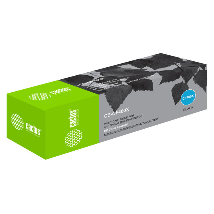 Картридж лазерный CACTUS (CS-CF400X) для HP LaserJet Pro M277n/dw/M252n/dw, черный, ресурс 2800 стр., 362278