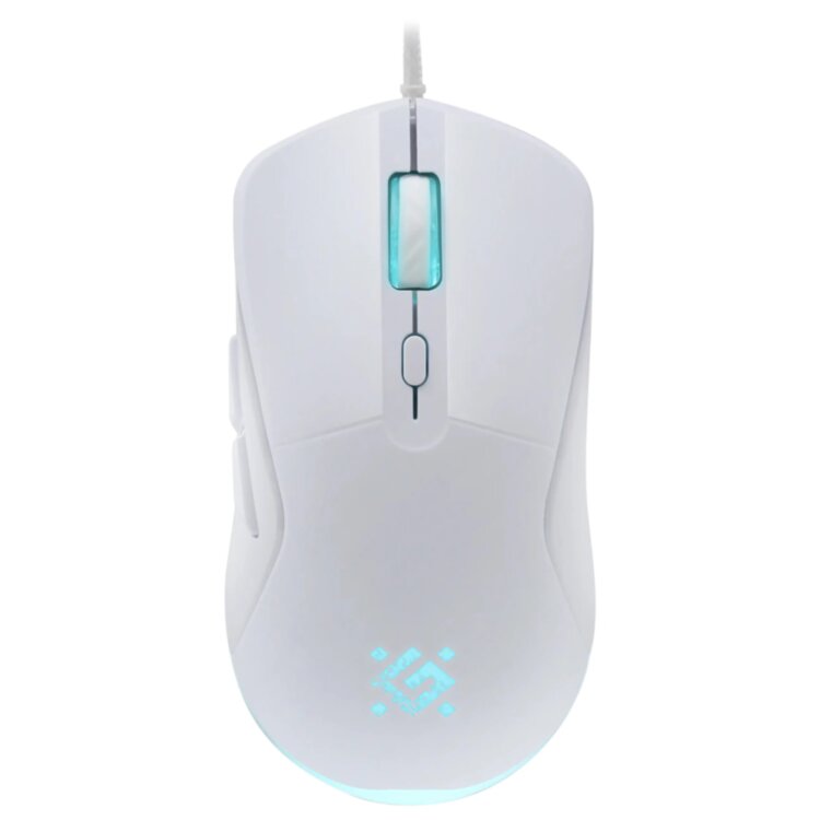 Мышь проводная DEFENDER Arga GM-049, 1200/1800/2400/3600 dpi, 5 кнопок + 1 колесо-кнопка, белый, 52048, 514425