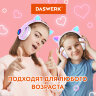 Наушники беспроводные игровые накладные, с ушками, светящиеся, фиолетовые DASWERK STN-28, 513801, 513801