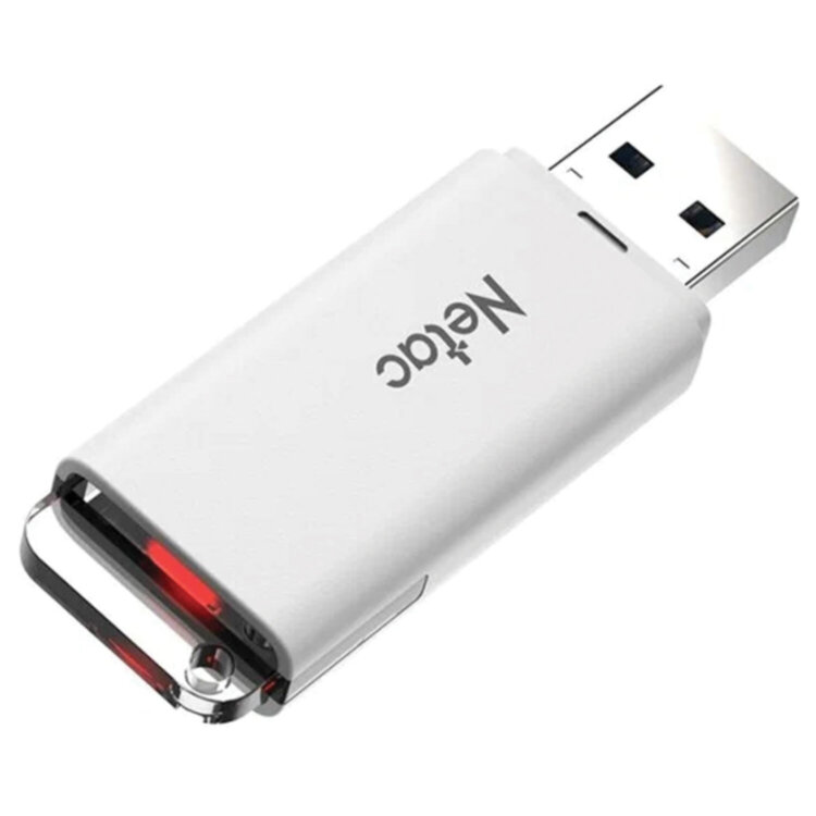 Флеш-диск 128 GB NETAC U185, USB 2.0, белый, NT03U185N-128G-20WH, 513705