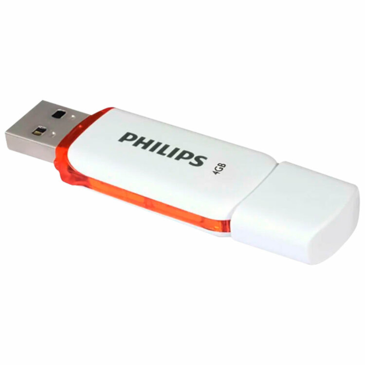 Флеш-диск 4 GB PHILIPS SNOW, разъем USB 2.0, оранжевый, FM04FD70B/97, 514076