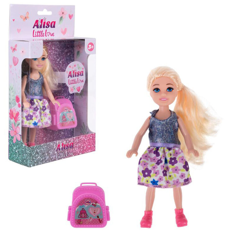 КУКЛА "Alisa Little Love", НАБОР, с портфелем, 14,4 см, АССОРТИ, 3 вида, 1TOY, 6 штук, 666148
