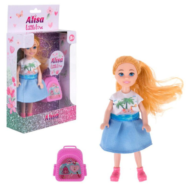 КУКЛА "Alisa Little Love", НАБОР, с портфелем, 14,4 см, АССОРТИ, 3 вида, 1TOY, 6 штук, 666148