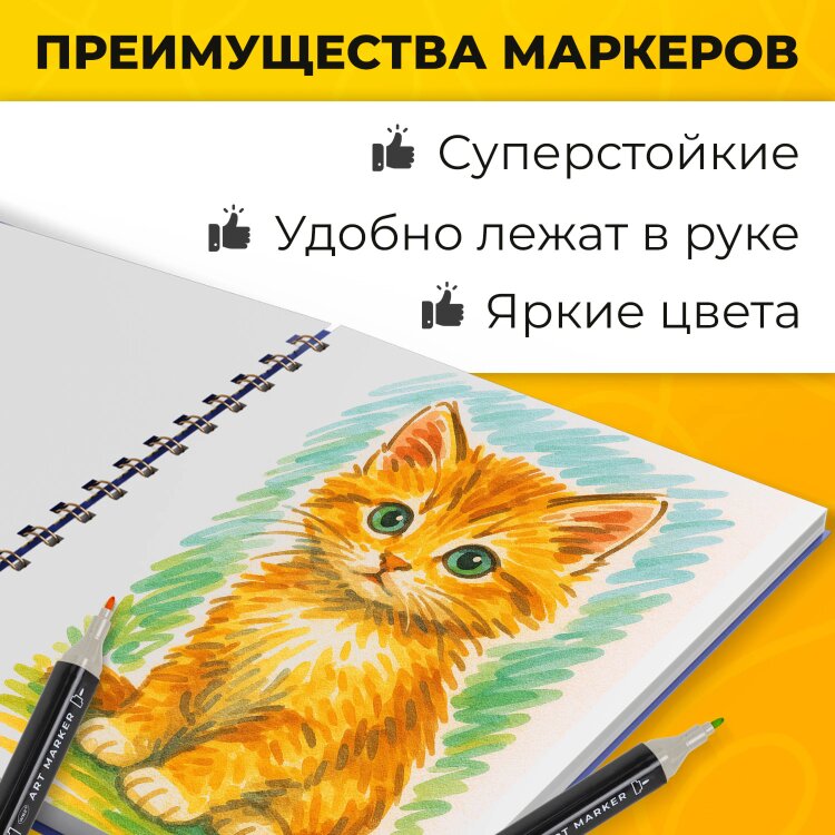 Маркеры для скетчинга двусторонние, НАБОР 60 шт., текстильный чехол, WBZ (ВБЗ), 152574, 152574