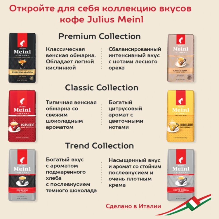 Кофе в зернах JULIUS MEINL "Espresso Arabica Premium Collection" 1 кг, арабика 100%, ИТАЛИЯ, 89532, 622743
