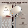 Зеркало настенное BRABIX, диаметр 17 см, двусторонее, с увеличением, нержавеющая сталь, выдвижное (гармошка), 607420, 607420