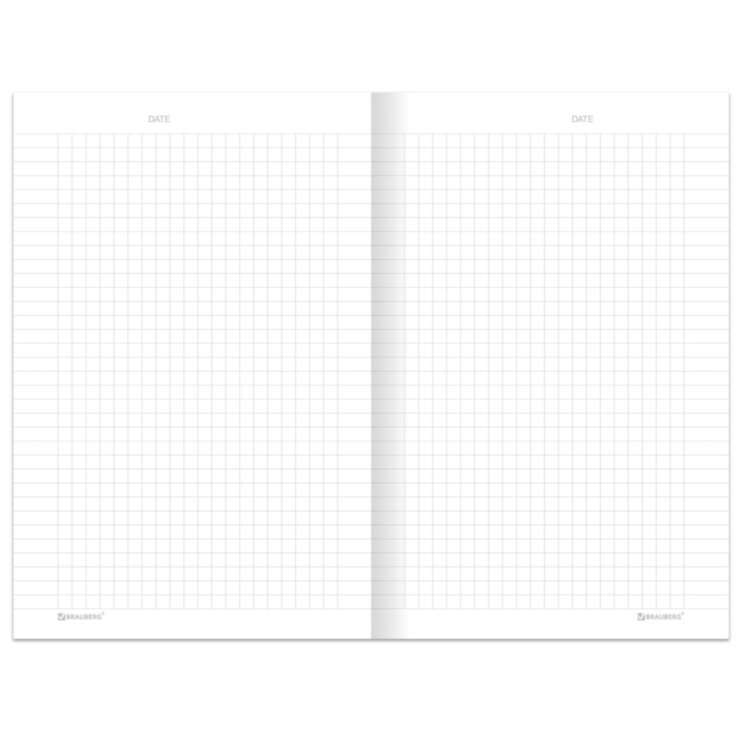 Блокнот А5 134х206 мм, 80 л., твёрдый, клетка, BRAUBERG "Minimal", сиреневый, 116440, 116440