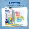 Карандаши цветные BRAUBERG PASTEL, 12 пастельных цветов, трехгранные, грифель 3 мм, натуральное дерево, 181850, 181850