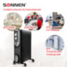 Обогреватель масляный SONNEN DFN-09BL, 2000 Вт, 9 секций, черный, 455311, 455311