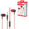 Наушники проводные внутриканальные с микрофоном SONNEN EP-H47RB, 1,1 м, красные/черные, 514129, 514129