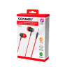 Наушники проводные внутриканальные с микрофоном SONNEN EP-H47RB, 1,1 м, красные/черные, 514129, 514129