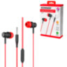 Наушники проводные внутриканальные с микрофоном SONNEN EP-H47RB, 1,1 м, красные/черные, 514129, 514129
