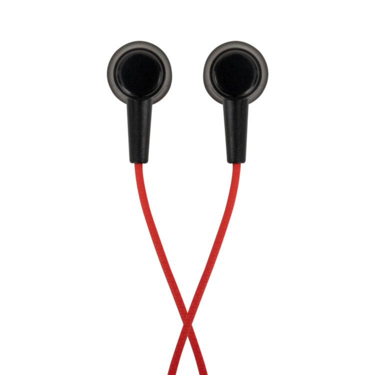 Наушники проводные внутриканальные с микрофоном SONNEN EP-H47RB, 1,1 м, красные/черные, 514129, 514129