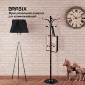 Вешалка-стойка BRABIX "CR-274", металл/мрамор, 1,8 м, на диске диаметром 36 см, 5 крючков + 4 дополнительных, венге, 601744, 601744